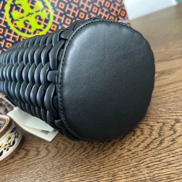 NWT! NEW! Tory Burch Emerson Basketweave Woven Mini Bucket Bag -Women leather - Picture 6 of 12